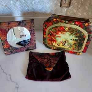 Vintage Victorias Secret Floral Romance Tin and 2 Acessories